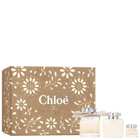 Estuche Chloé perfume 75 ml, loción corporal 100 ml y miniatura 5 ml