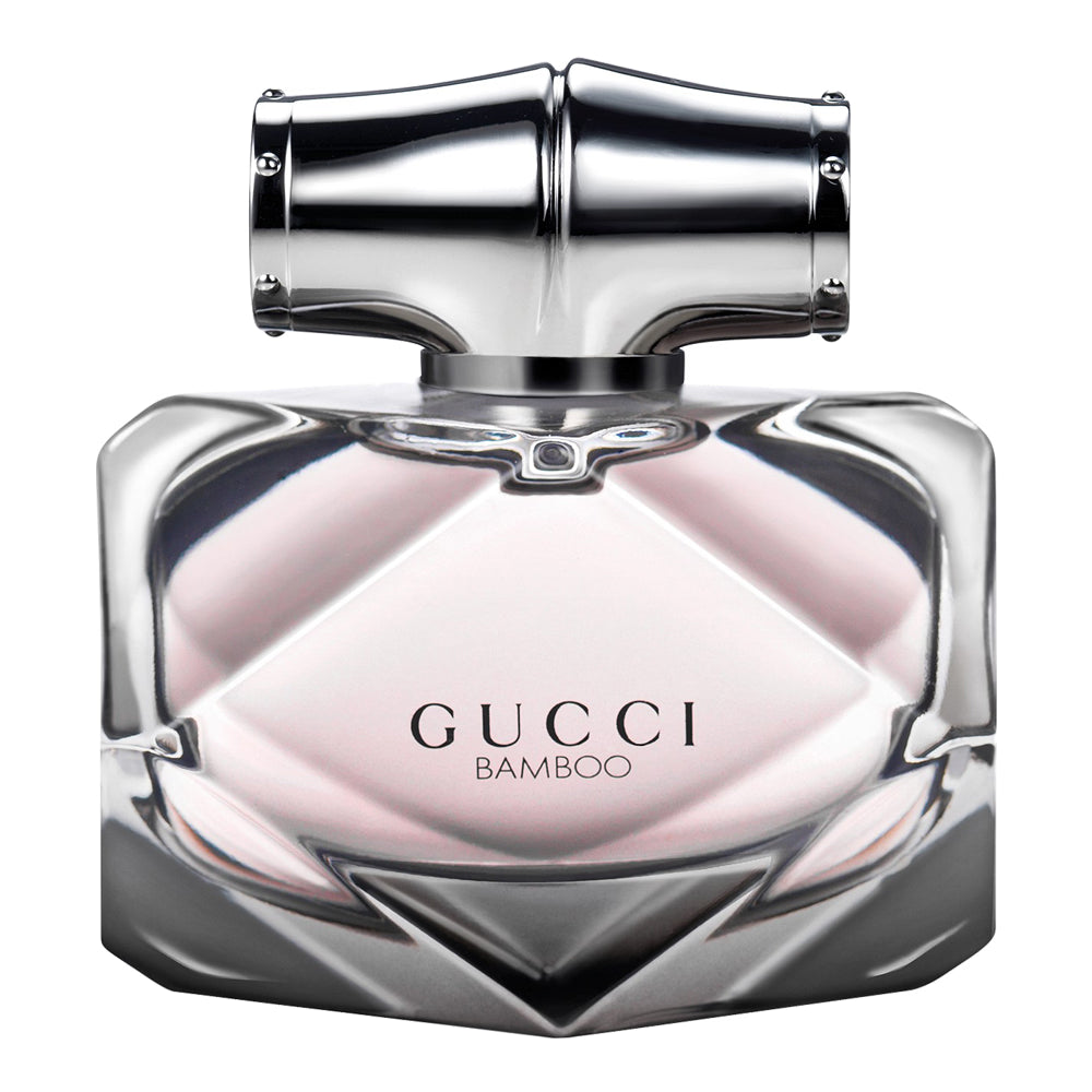 Gucci Bamboo Eau de Parfum 75 ml, fotografía comercial del producto sobre fondo blanco