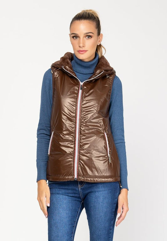 Tantra Sleeveless Metallic Hooded Windbreaker